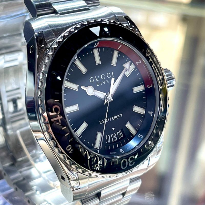 美品〓GUCCI DIVE グッチ ダイブ YA136212 腕時計 メンズ 45mm - ブランド腕時計