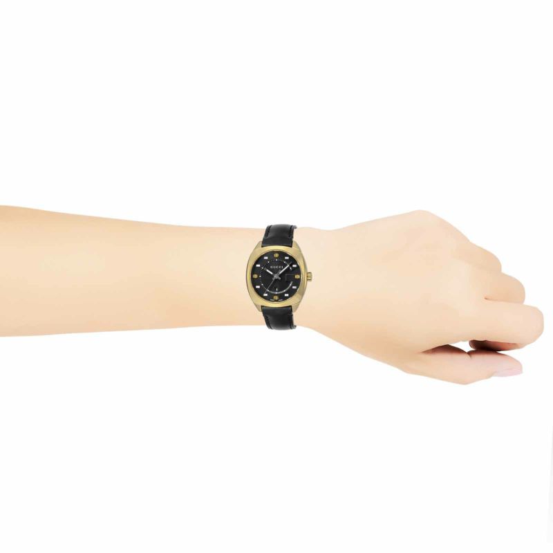 全品無料グッチ GUCCI 腕時計 レディース YA142408 クォーツ ブラック ブラック 女性用