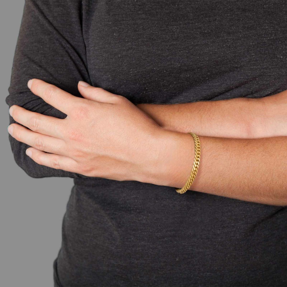 KIHEI 喜平<br>18金 イエローゴールド 6面ダブル 18cm 30g ブレスレット / KHI-K18-6W-18-30